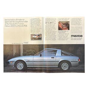 1980 Mazda RX7 RX-7 Sportscar 16x10 Vintage Print Ad Porsche 914 Datsun 280ZX